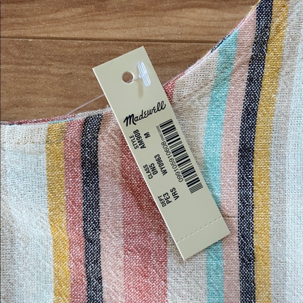 Madewell Cover-Up Romper in Rainbow Stripe - Picture 6 of 12